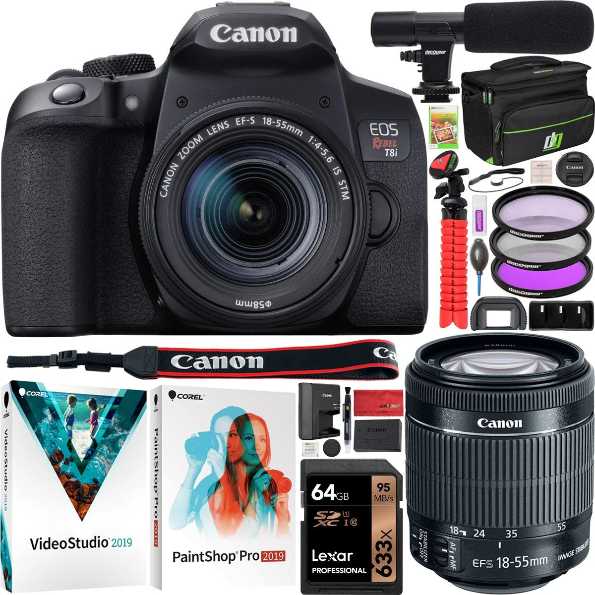 Canon EOS Rebel T8i DSLR Camera with EF-S 18-55mm IS STM Lens Kit Digital  SLR Bundle – eTrove Haven